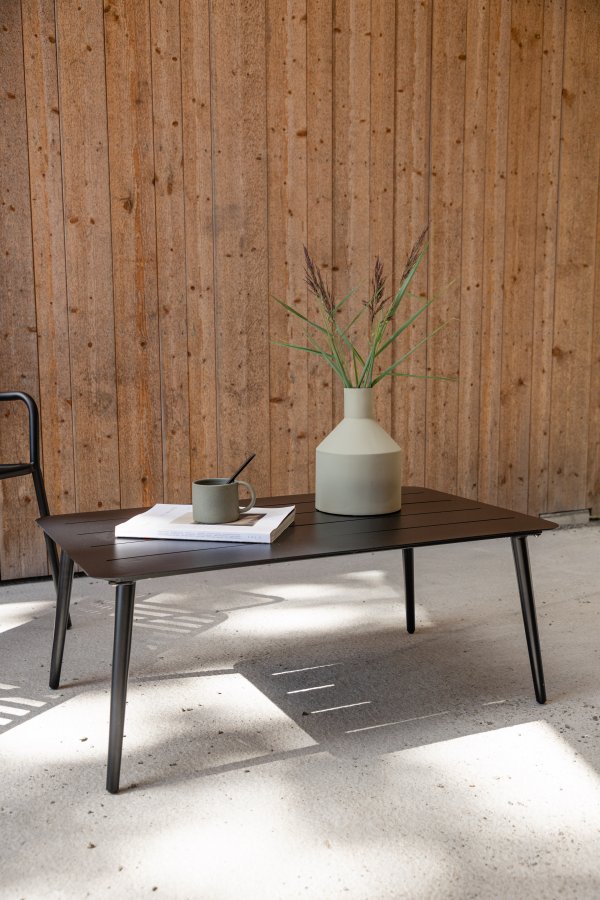 VENTURE DESIGN Lina udendrs loungebord, rektangulr - sort aluminium (60x100)