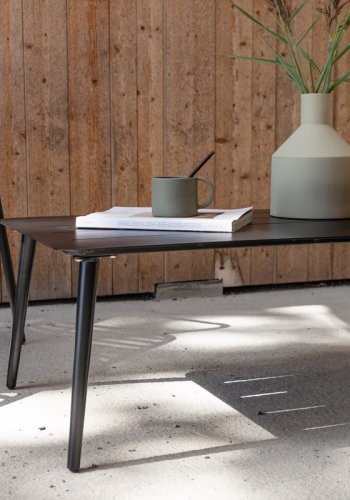 VENTURE DESIGN Lina udendrs loungebord, rektangulr - sort aluminium (60x100)