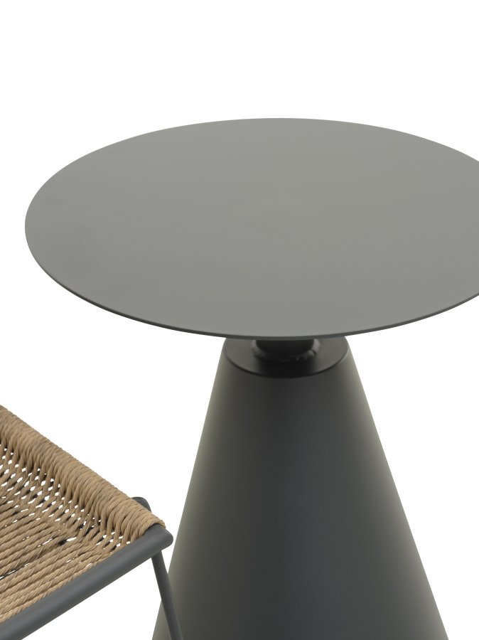 Cos udendrs cafébord, rund - antracitgr aluminium (50)