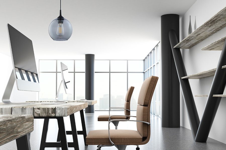 TK Cubus loftlampe - klar glas og sort metal