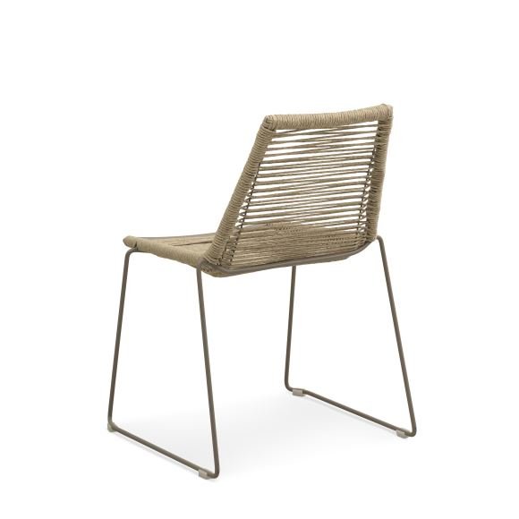 Maui havestol - rattan og stone gr metal