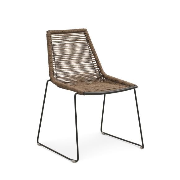 Maui havestol - rattan og antracitgr metal