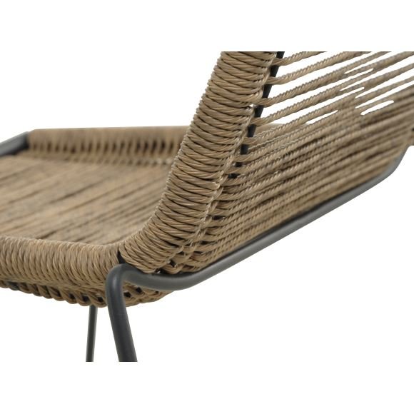 Maui havestol - rattan og antracitgr metal