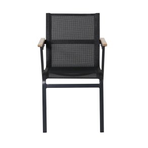 VENTURE DESIGN Mexico havestol, m. armln - natur teaktr, sort textilene og aluminium