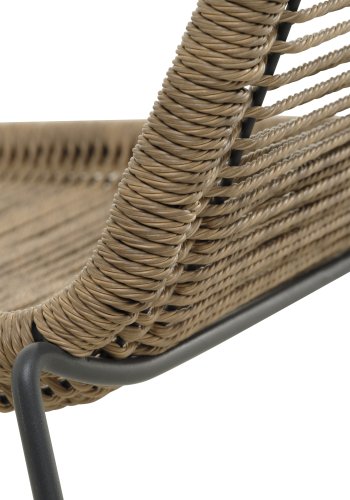 Maui cafést, m. 1 bord og 2 stole - rattan flet og antracitgr metal