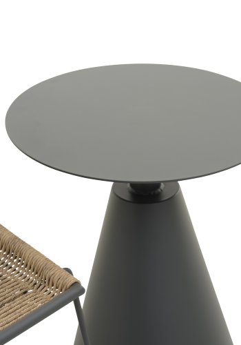 Maui cafést, m. 1 bord og 2 stole - rattan flet og antracitgr metal