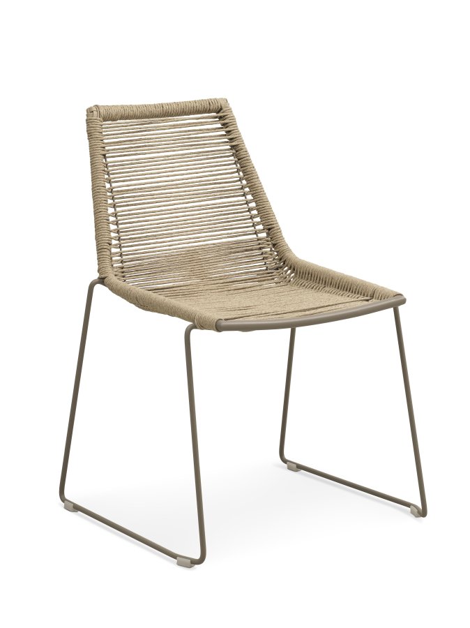 Maui cafést, m. 1 bord og 2 stole - rattan flet og stone gr metal