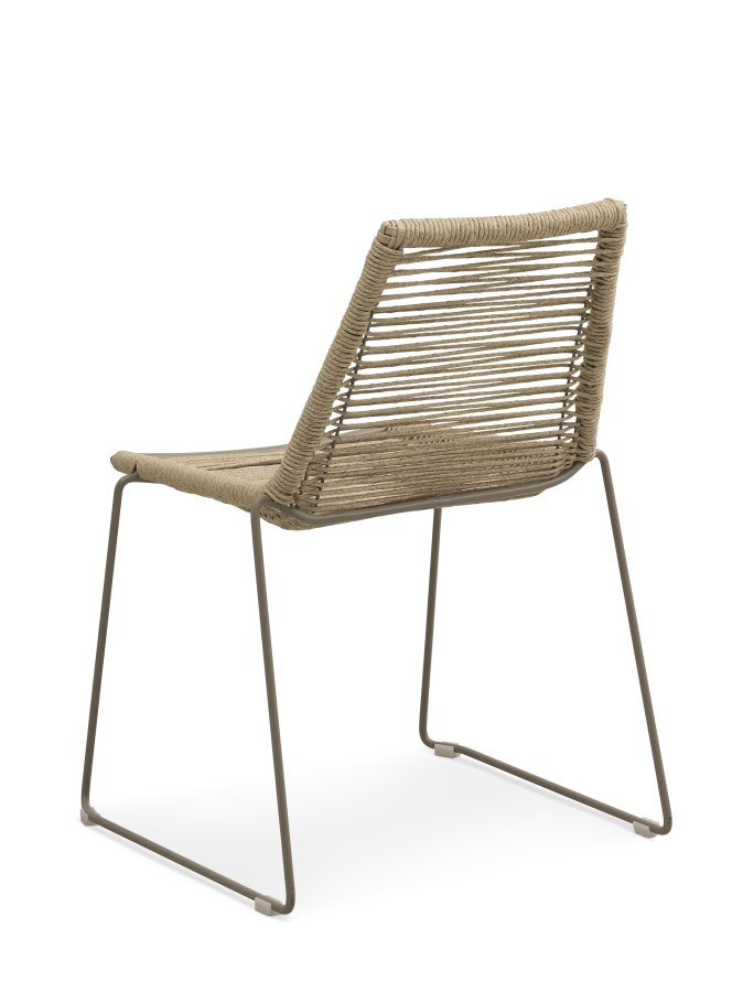 Maui cafést, m. 1 bord og 2 stole - rattan flet og stone gr metal
