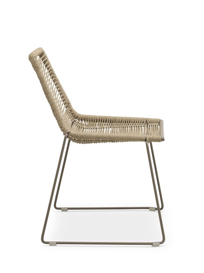 Maui cafést, m. 1 bord og 2 stole - rattan flet og stone gr metal