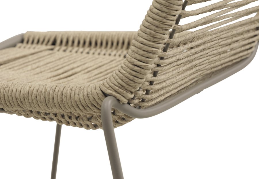 Maui cafést, m. 1 bord og 2 stole - rattan flet og stone gr metal