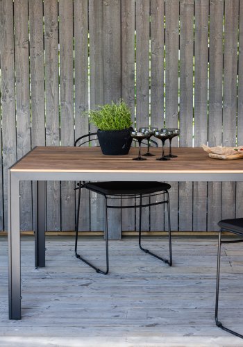 VENTURE DESIGN Break havebord, rektangulr - natur polywood og sort aluminium (90x200)