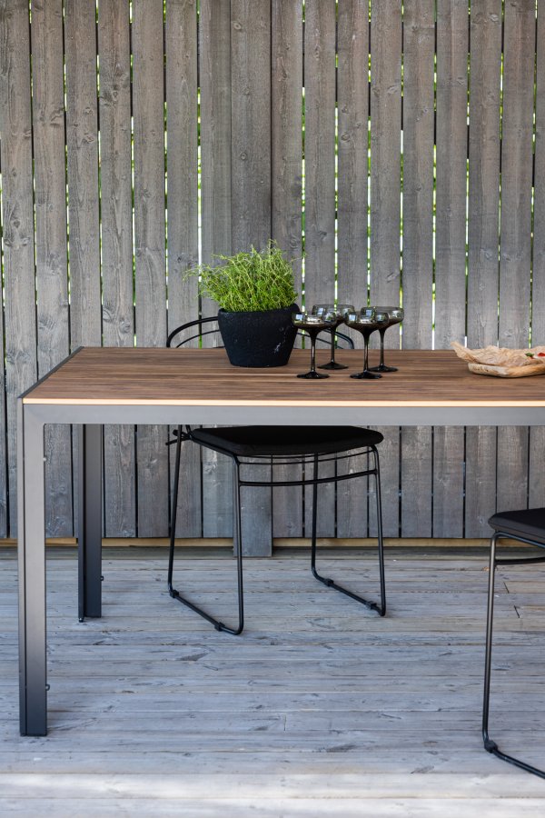 VENTURE DESIGN Break havebord, rektangulr - natur polywood og sort aluminium (90x200)