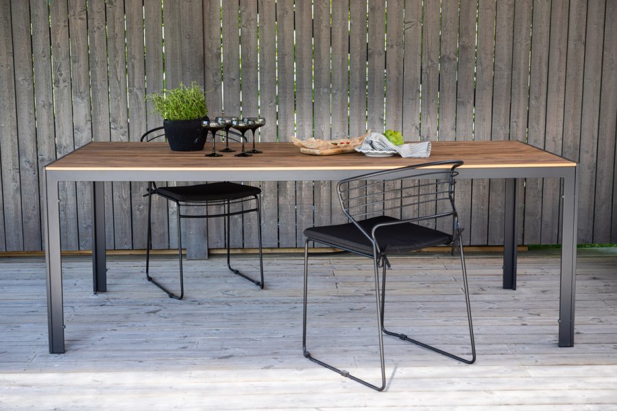 VENTURE DESIGN Break havebord, rektangulr - natur polywood og sort aluminium (90x200)