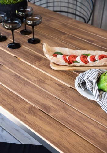 VENTURE DESIGN Break havebord, rektangulr - natur polywood og sort aluminium (90x200)