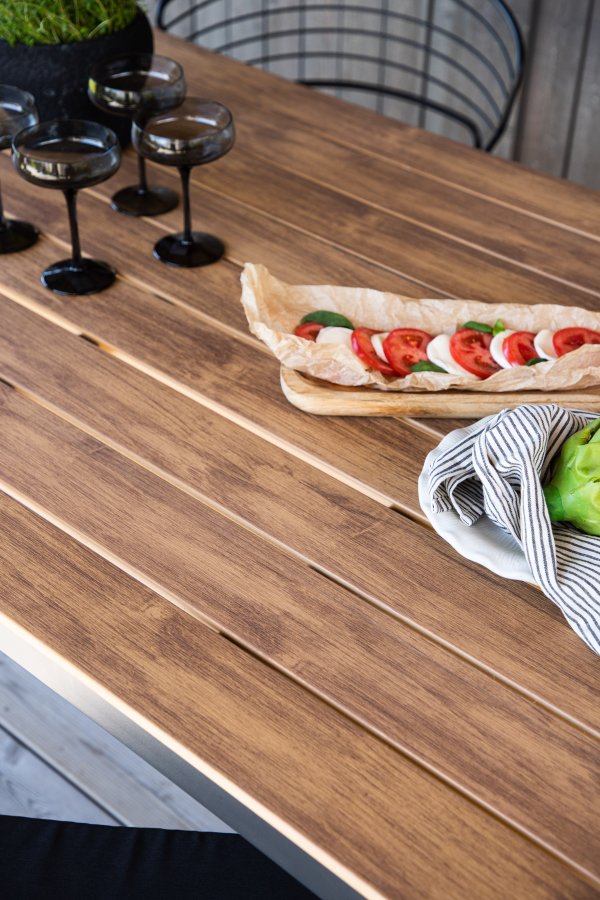 VENTURE DESIGN Break havebord, rektangulr - natur polywood og sort aluminium (90x200)