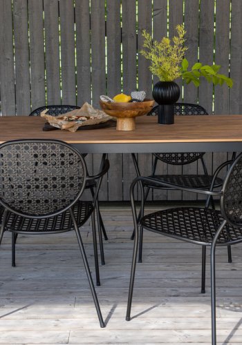 VENTURE DESIGN Break havebord, rektangulr - natur polywood og sort aluminium (90x150)