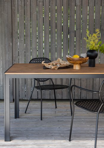 VENTURE DESIGN Break havebord, rektangulr - natur polywood og sort aluminium (90x150)