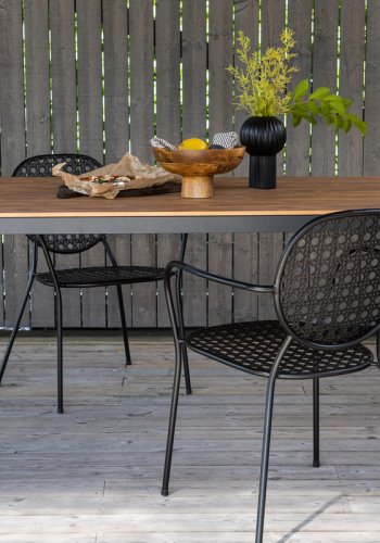 VENTURE DESIGN Break havebord, rektangulr - natur polywood og sort aluminium (90x150)