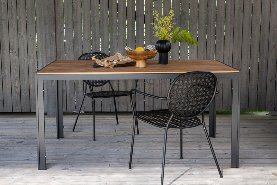 VENTURE DESIGN Break havebord, rektangulr - natur polywood og sort aluminium (90x150)