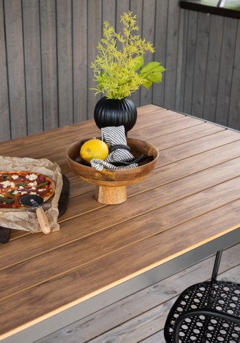 VENTURE DESIGN Break havebord, rektangulr - natur polywood og sort aluminium (90x150)