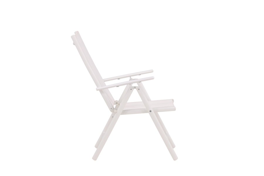 VENTURE DESIGN Break havestol, m. armln og 5-position - hvid textilene og aluminium