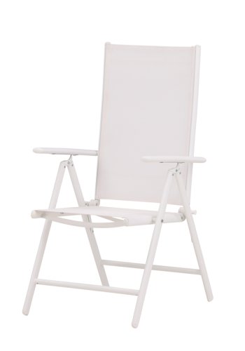 VENTURE DESIGN Break havestol, m. armln og 5-position - hvid textilene og aluminium