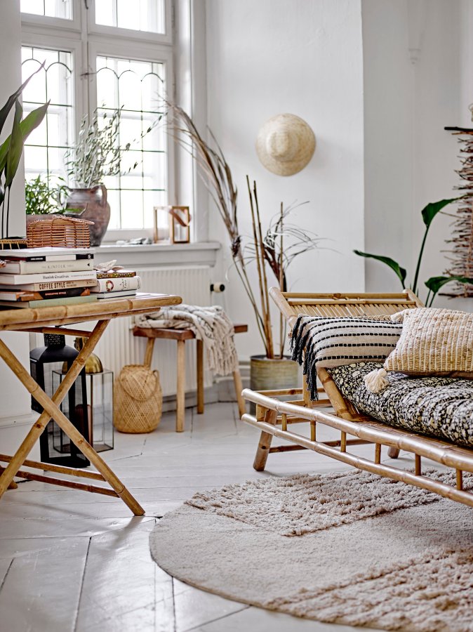 BLOOMINGVILLE Musu Lanterne m/Glas, Natur, Bambus