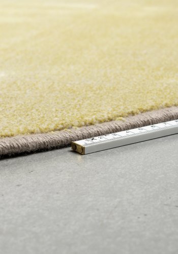 ZUIVER Hilton gulvtppe, m. mnster, rund - gr og gul decolan (240)