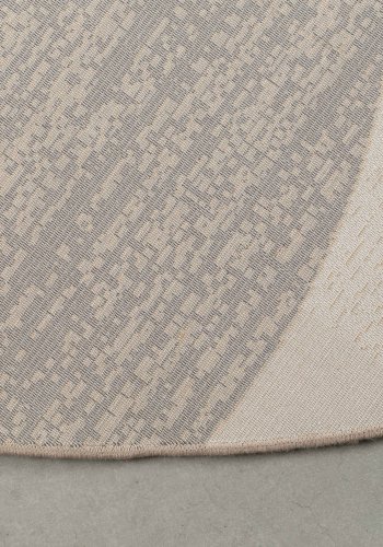 ZUIVER Hilton gulvtppe, m. mnster, rund - gr og gul decolan (240)