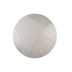 ZUIVER Bliss gulvtppe, m. mnster, rund - gr bl uld (240)