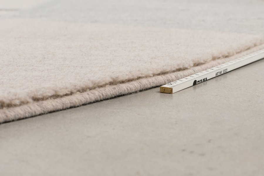 ZUIVER Bliss gulvtppe, m. mnster, rund - gr bl uld (240)