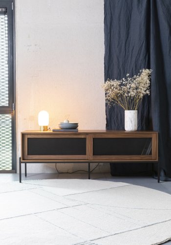 ZUIVER Bliss gulvtppe, m. mnster, rund - gr bl uld (240)