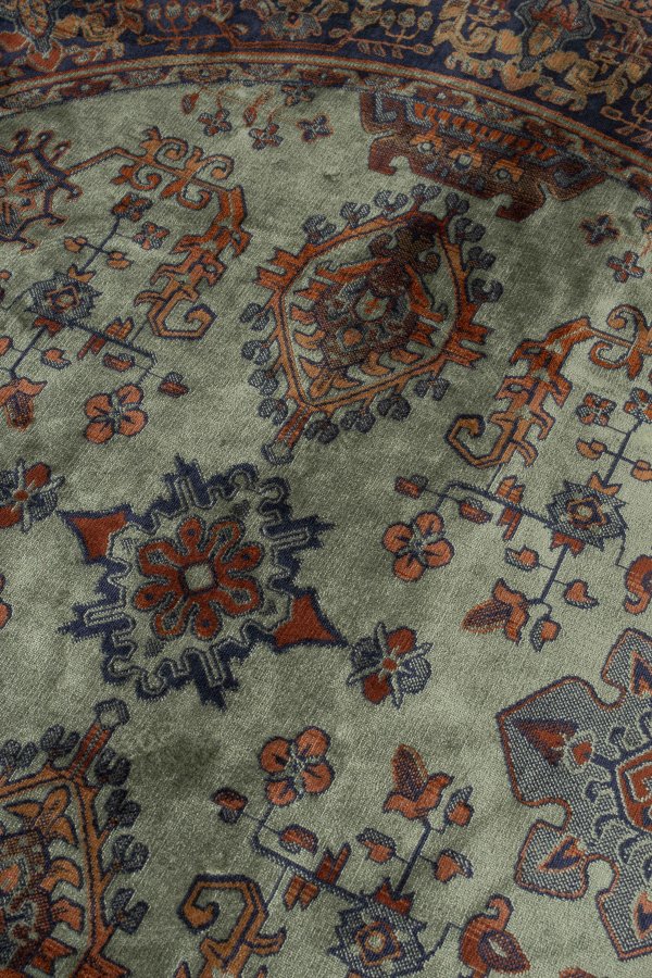 WHITE LABEL LIVING Raz gulvtppe, rund - grn og multifarvet viskose (160)