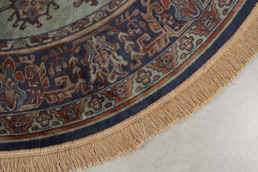 WHITE LABEL LIVING Raz gulvtppe, rund - grn og multifarvet viskose (160)