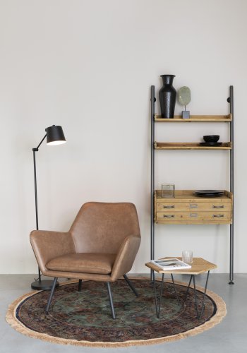 WHITE LABEL LIVING Raz gulvtppe, rund - grn og multifarvet viskose (160)