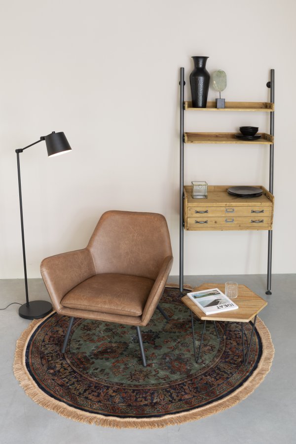 WHITE LABEL LIVING Raz gulvtppe, rund - grn og multifarvet viskose (160)