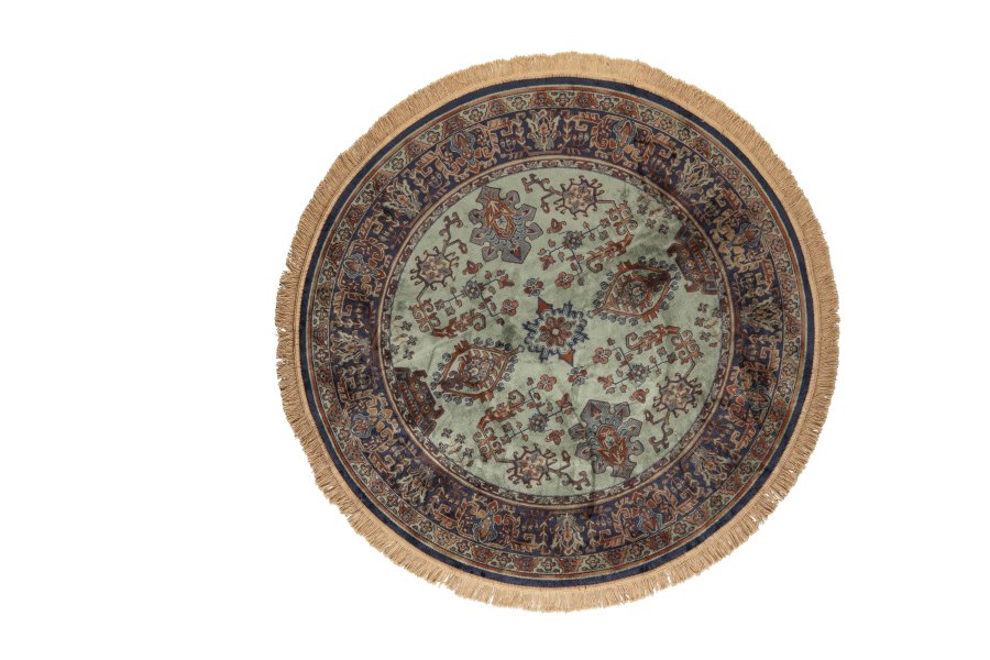 WHITE LABEL LIVING Raz gulvtppe, rund - grn og multifarvet viskose (200)