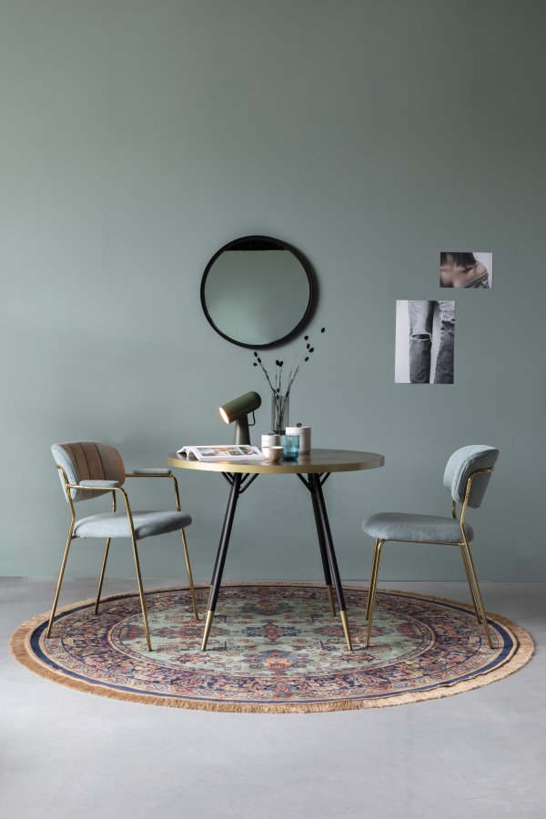 WHITE LABEL LIVING Raz gulvtppe, rund - grn og multifarvet viskose (200)