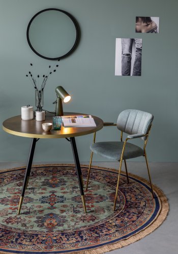 WHITE LABEL LIVING Raz gulvtppe, rund - grn og multifarvet viskose (200)