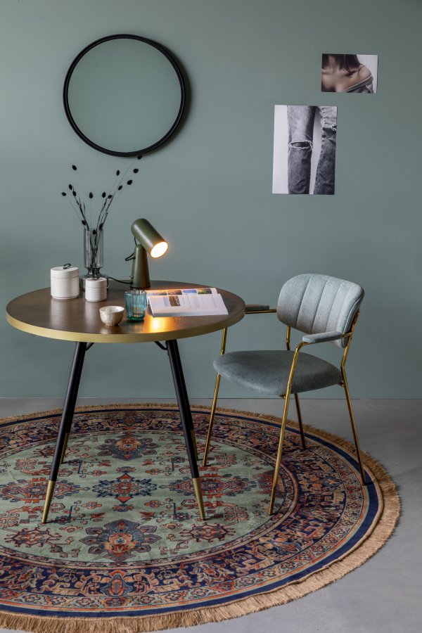 WHITE LABEL LIVING Raz gulvtppe, rund - grn og multifarvet viskose (200)