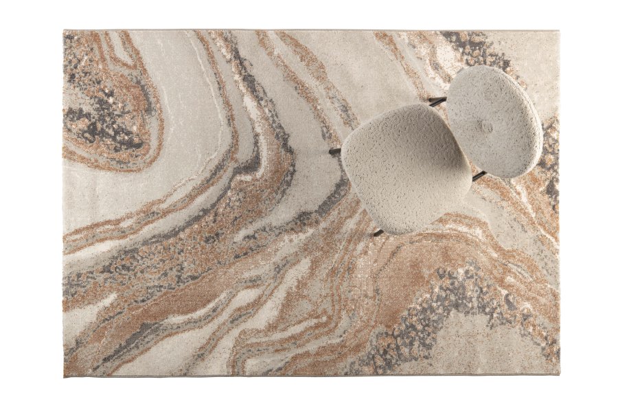 ZUIVER Solar gulvtppe, m. mnster, rektangulr - gr og terra decolan (160x230)