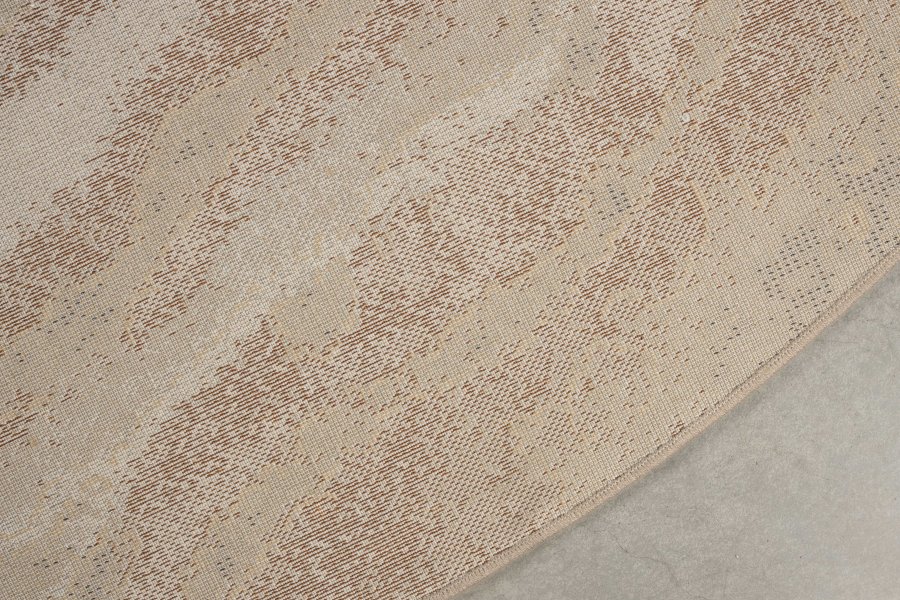 ZUIVER Solar gulvtppe, m. mnster, rund - gr og terra decolan (200)