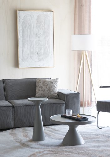 ZUIVER Solar gulvtppe, m. mnster, rund - gr og terra decolan (200)