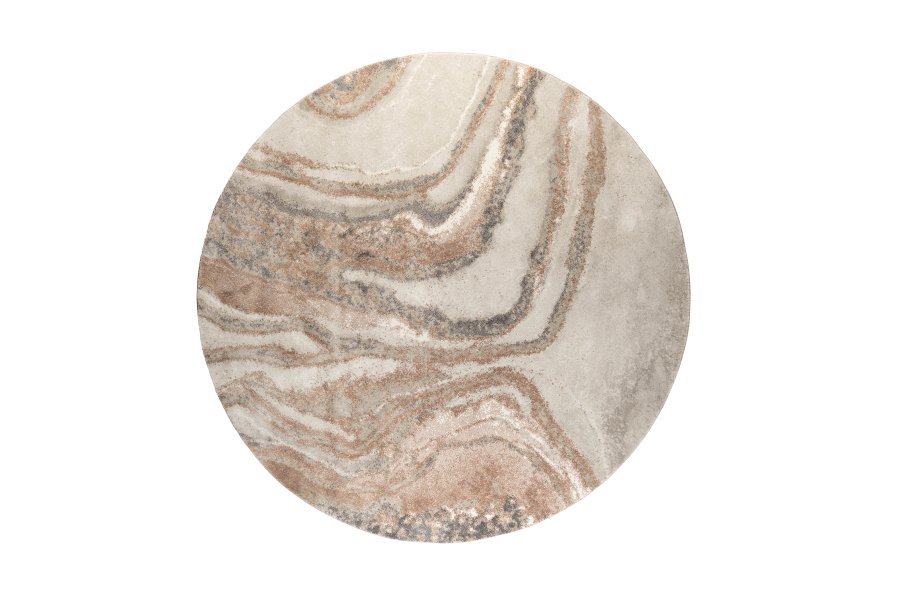 ZUIVER Solar gulvtppe, m. mnster, rund - gr og terra decolan (240)