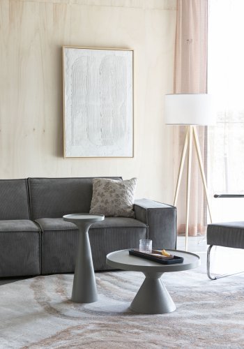 ZUIVER Solar gulvtppe, m. mnster, rund - gr og terra decolan (240)