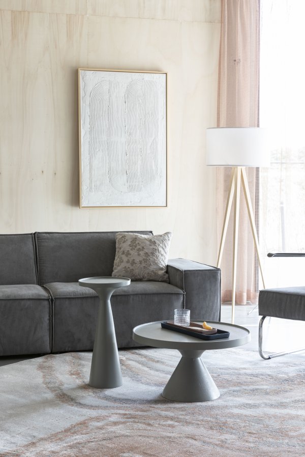 ZUIVER Solar gulvtppe, m. mnster, rund - gr og terra decolan (240)