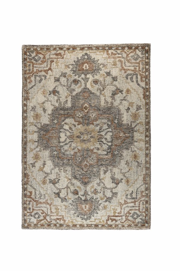 DUTCHBONE Amori gulvtppe, rektangulr - gr og mursten polyester og uld (160X230)