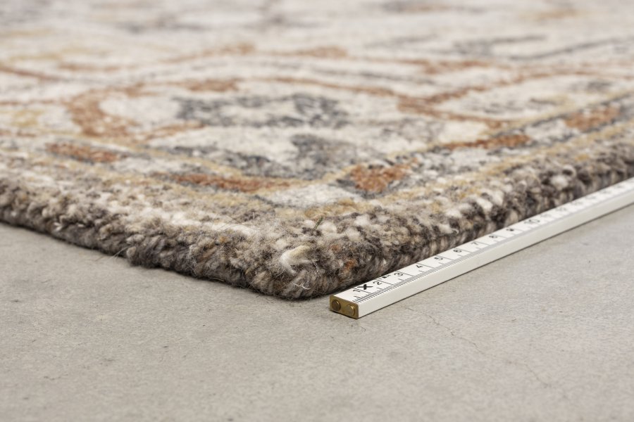 DUTCHBONE Amori gulvtppe, rektangulr - gr og mursten polyester og uld (200x300)