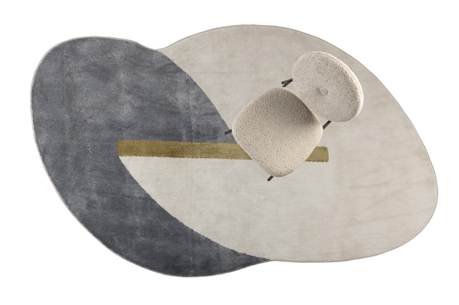 ZUIVER Phila gulvtppe, m. mnster - bl polyester (160x257)