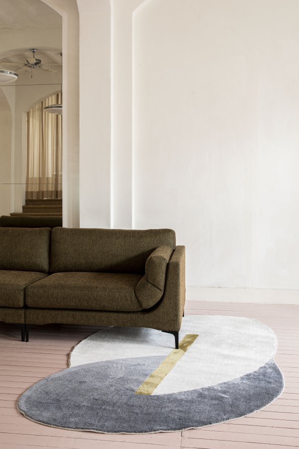 ZUIVER Phila gulvtppe, m. mnster - bl polyester (160x257)